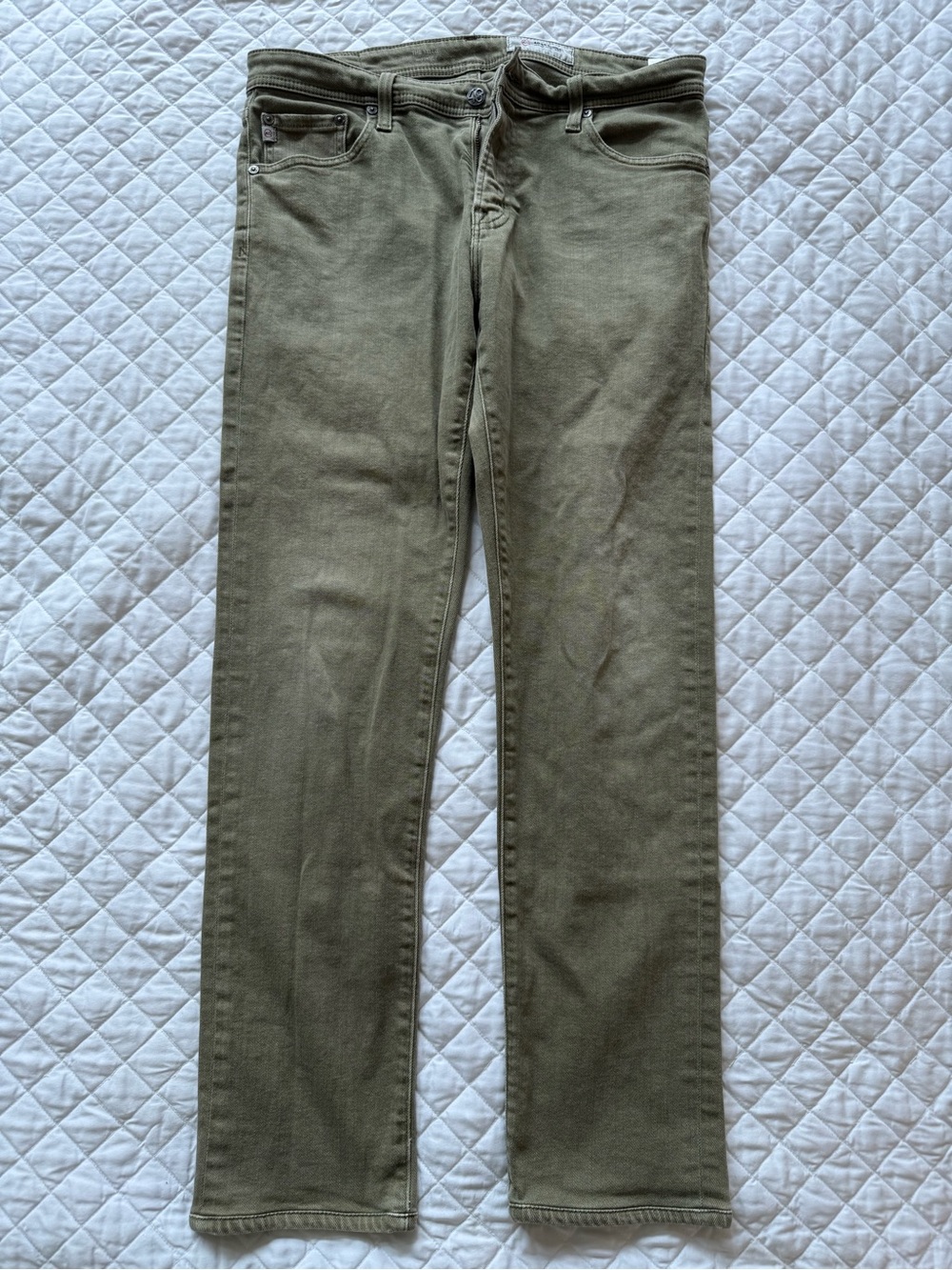 AG Adriano Goldschmied Olive Green Slim Jeans Men’s 33R